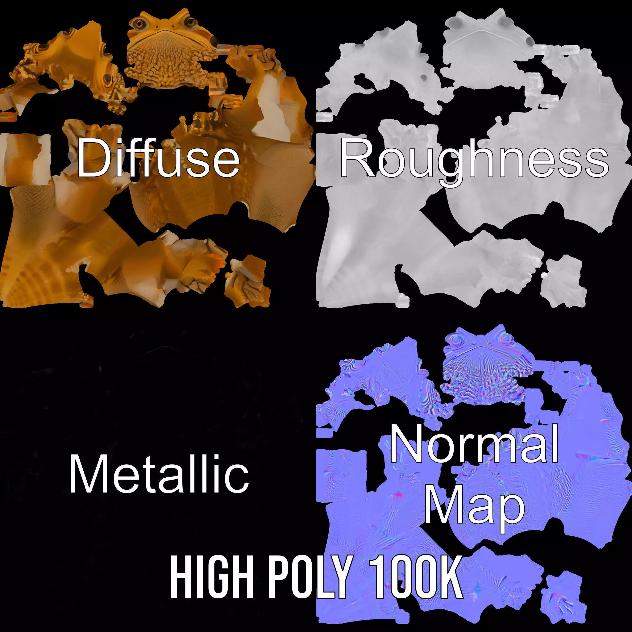 Golden Bearded Dragon model pack Low-poly 3D model_3