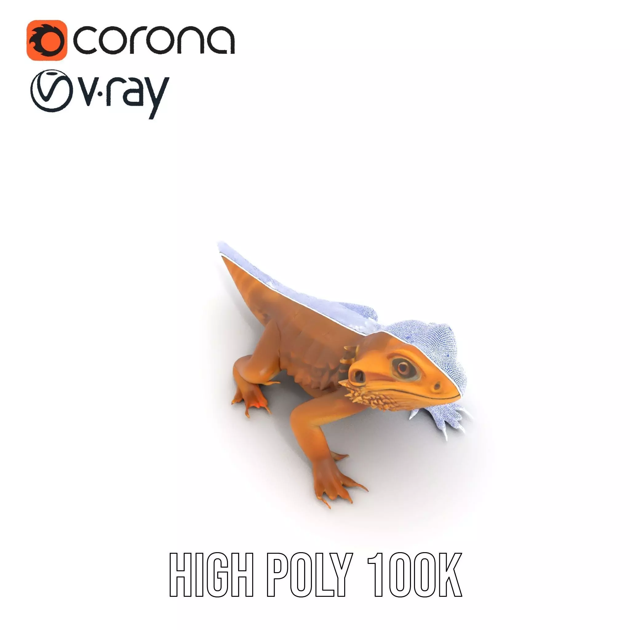 Golden Bearded Dragon model pack Low-poly 3D model_17