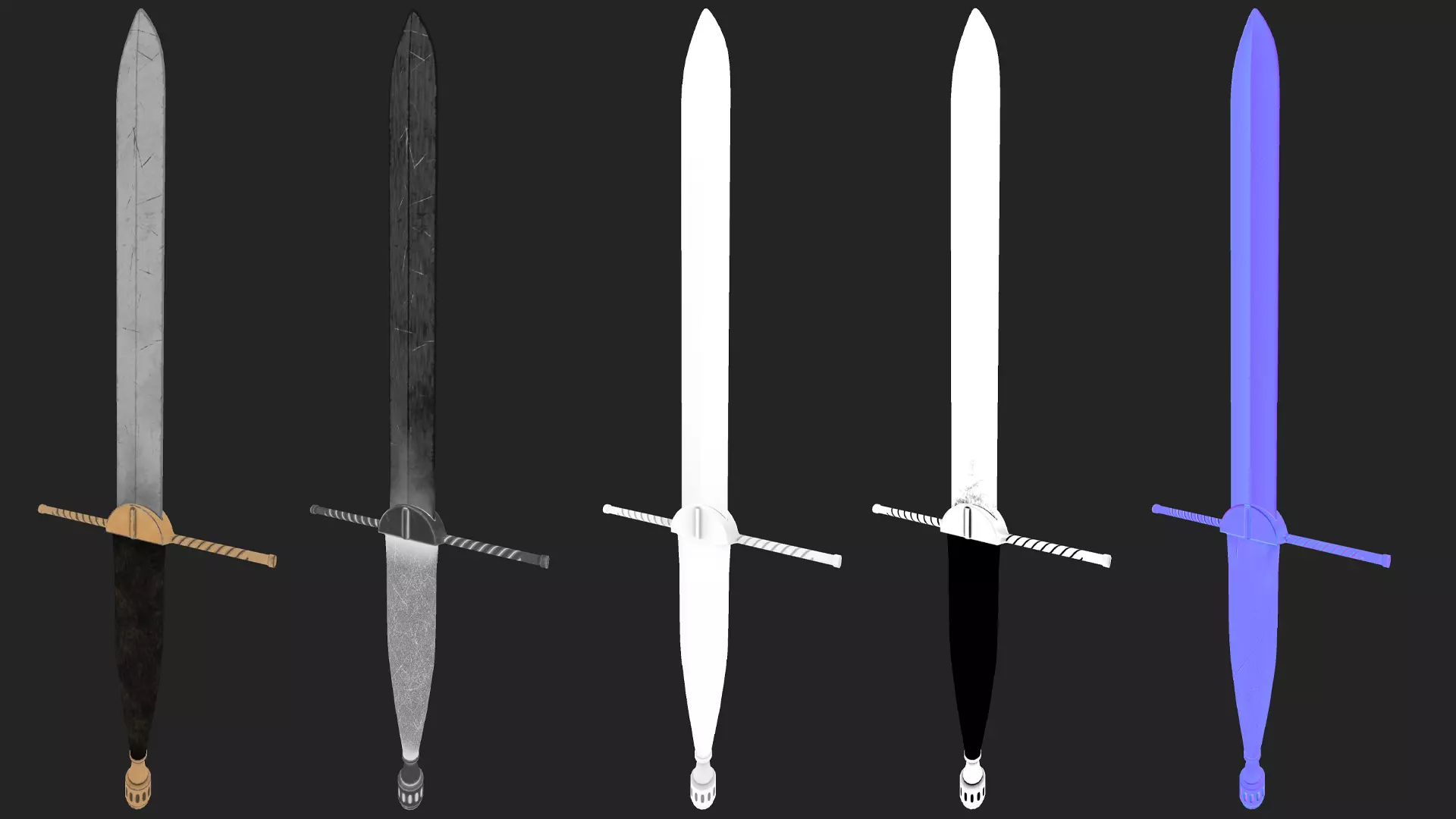 Poingnards Knife Low-poly 3D model_8