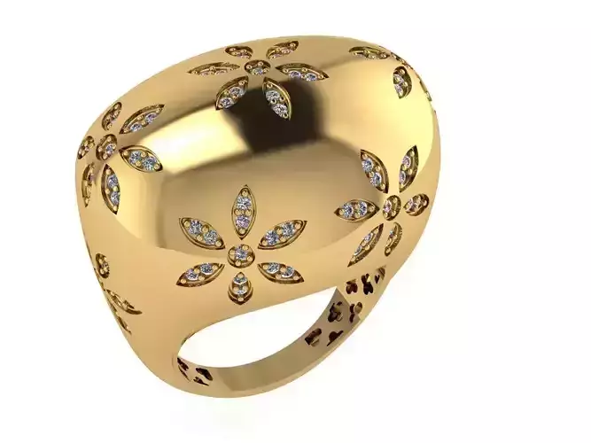 Ready Women Gold Ring STL 3D Models 3D print model