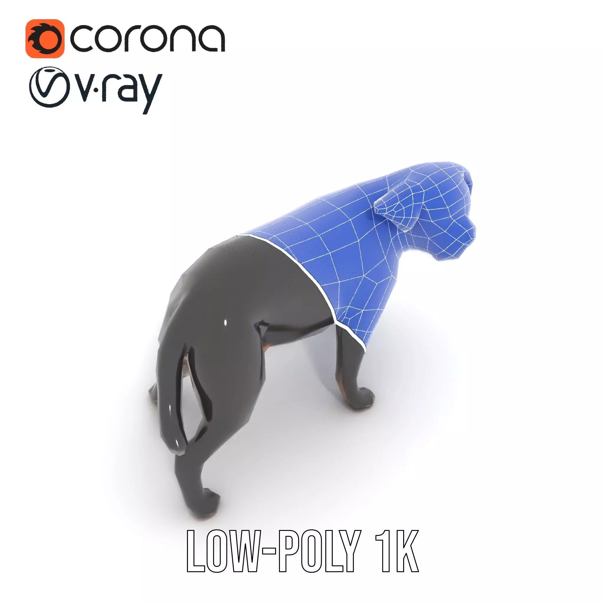Black Labrador model pack Low-poly 3D model_19