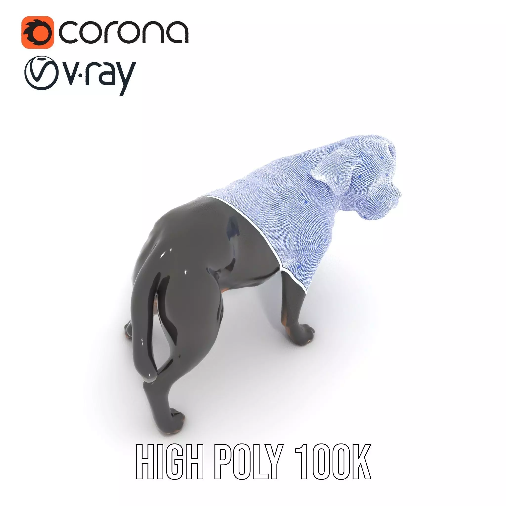 Black Labrador model pack Low-poly 3D model_31