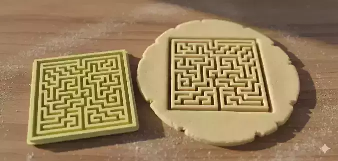 Intricate Square Maze Cookie Cutter