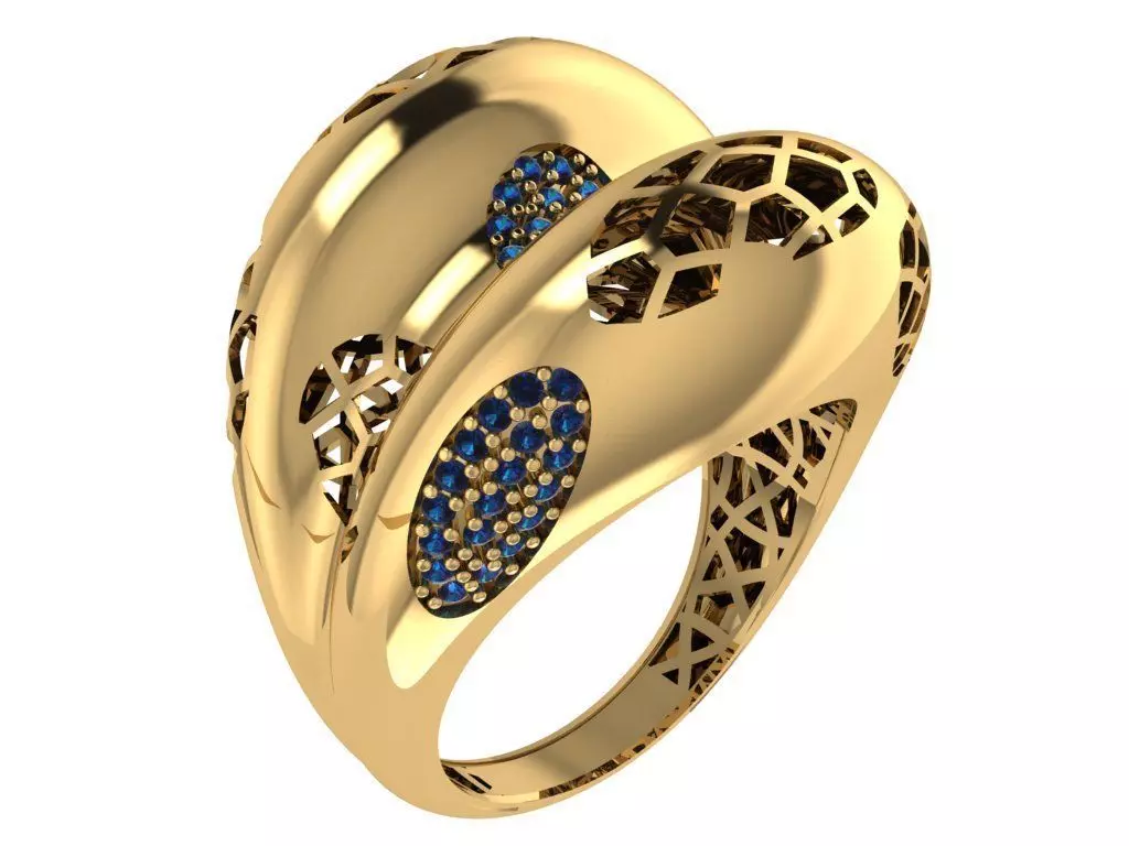 Ready Women Gold Ring STL 3D Models 3D print model_0