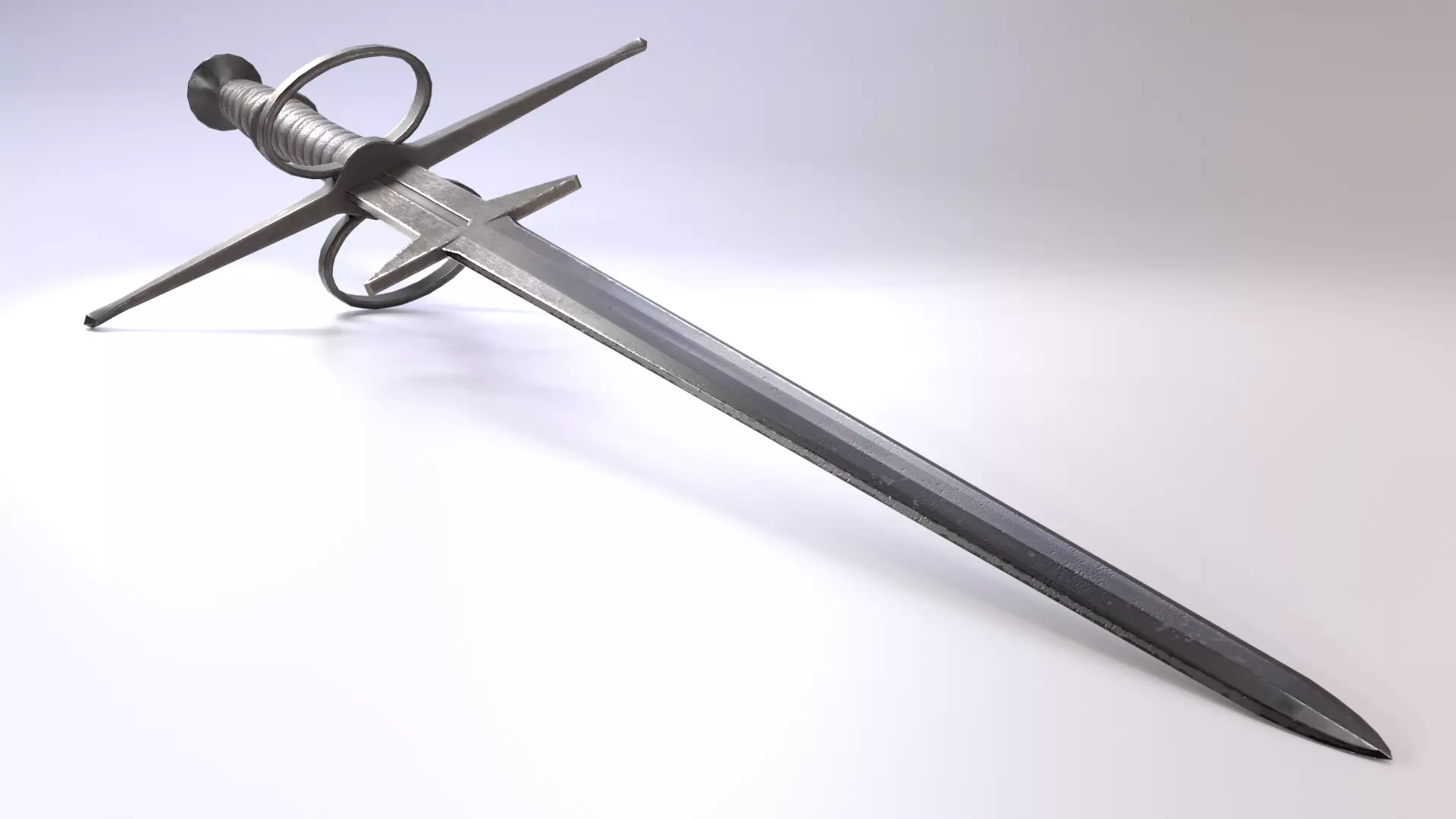 Zweihander Sword Low-poly 3D model_5