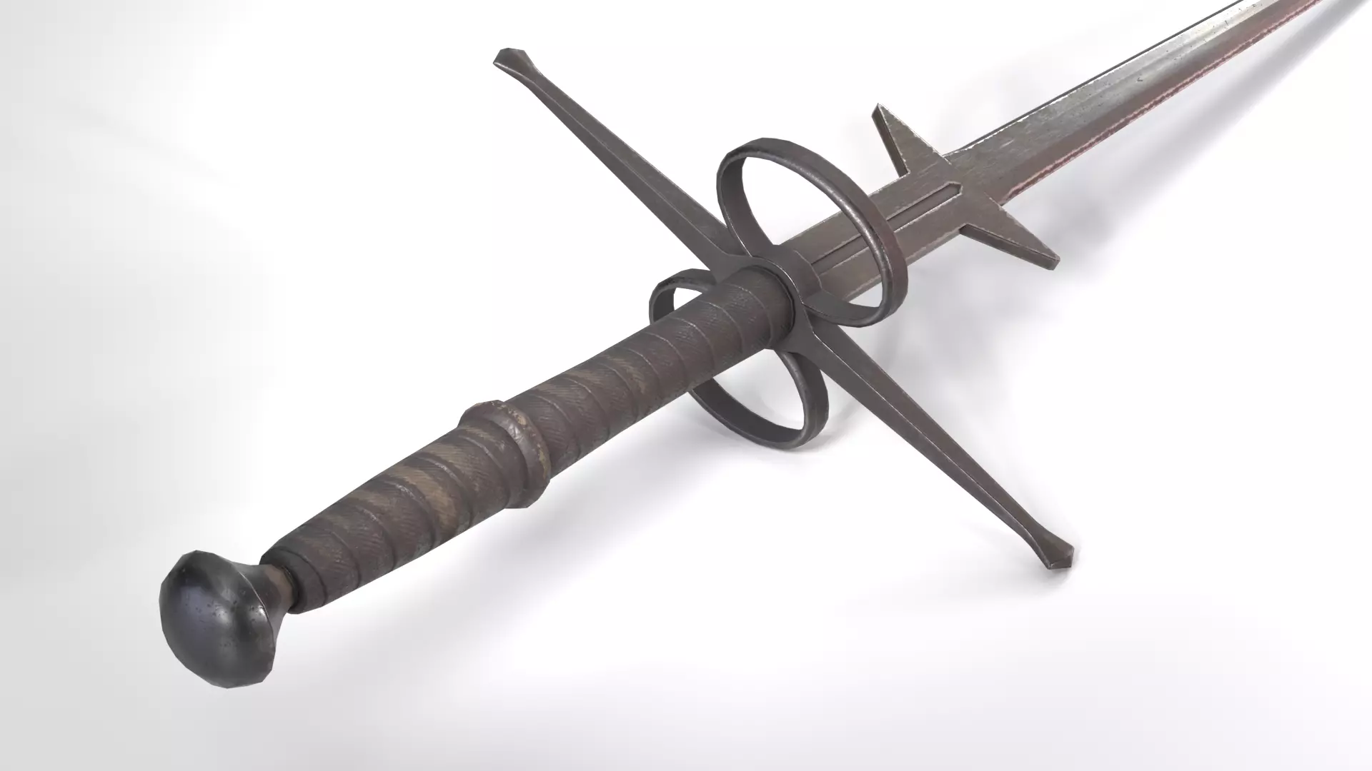 Zweihander Sword Low-poly 3D model_3