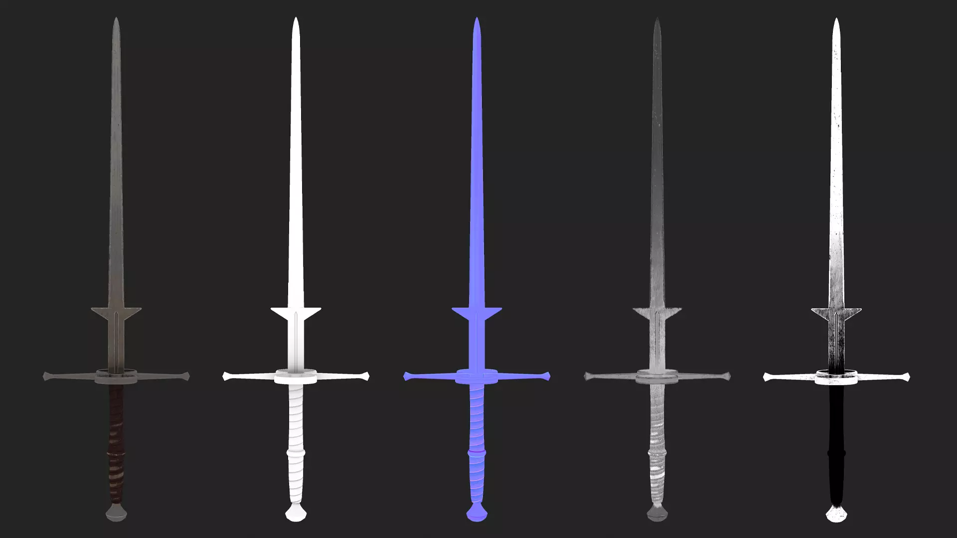 Zweihander Sword Low-poly 3D model_7