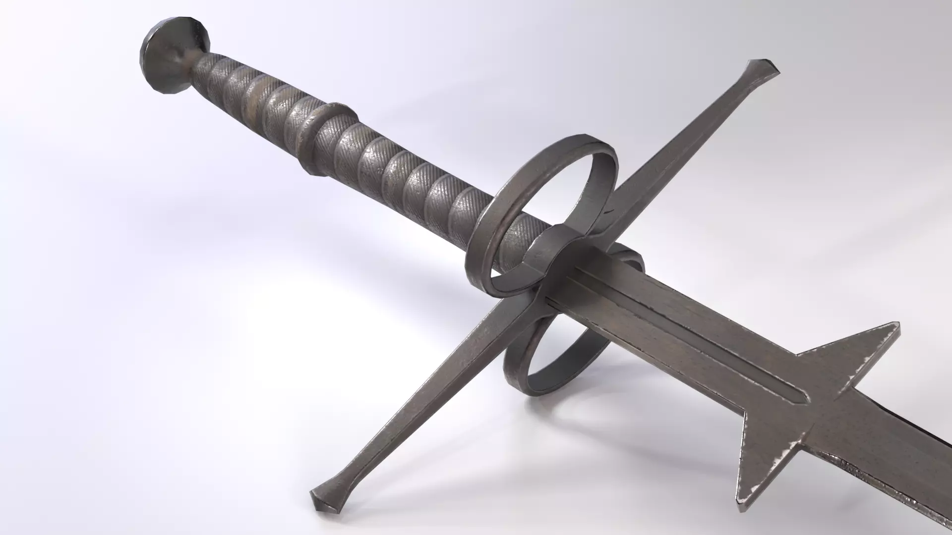 Zweihander Sword Low-poly 3D model_4