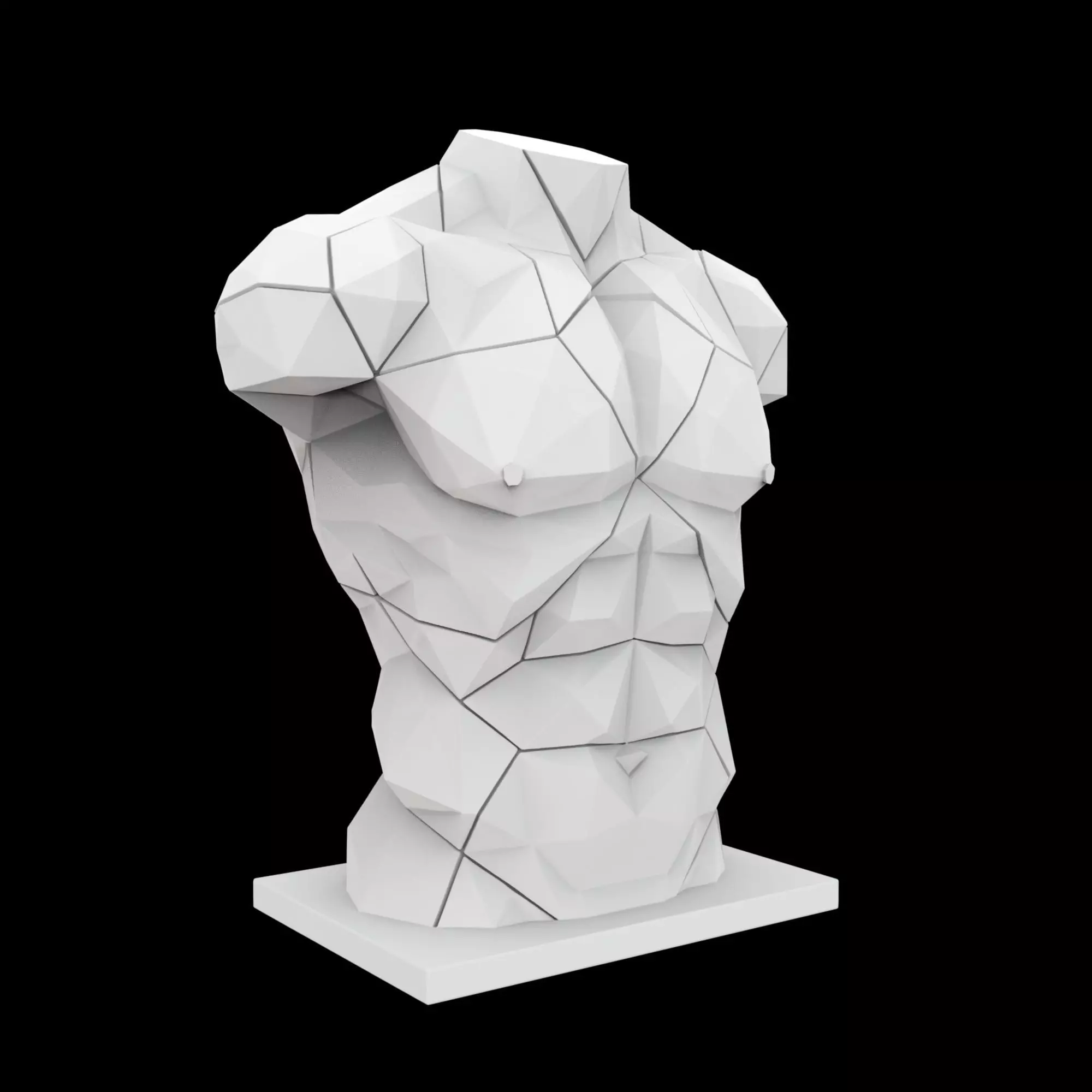 Geometric Human Torso 3D Printable Model 3D print model_0