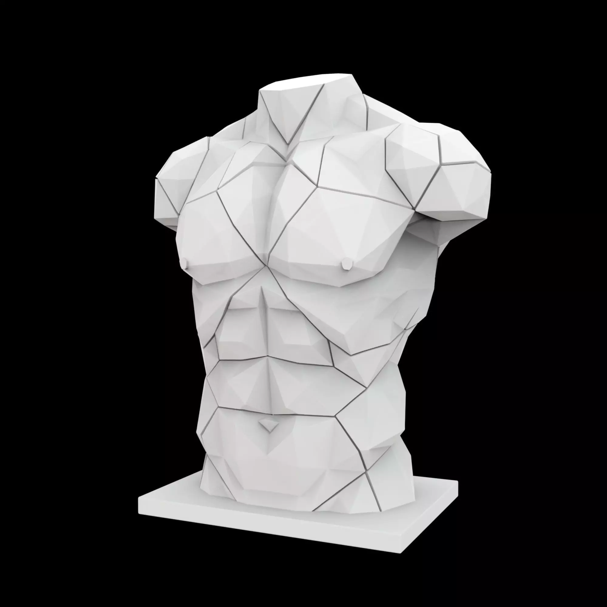 Geometric Human Torso 3D Printable Model 3D print model_1