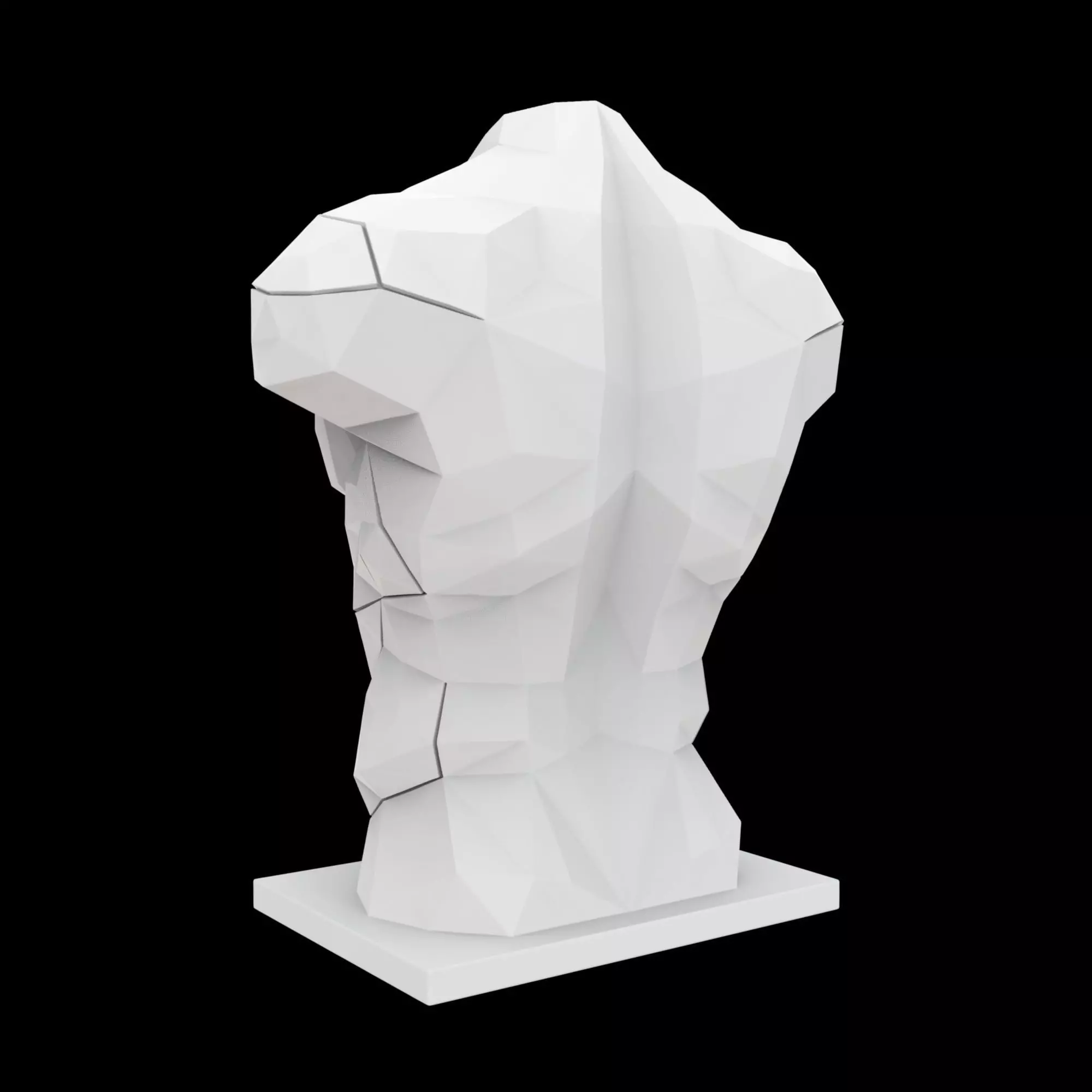 Geometric Human Torso 3D Printable Model 3D print model_3