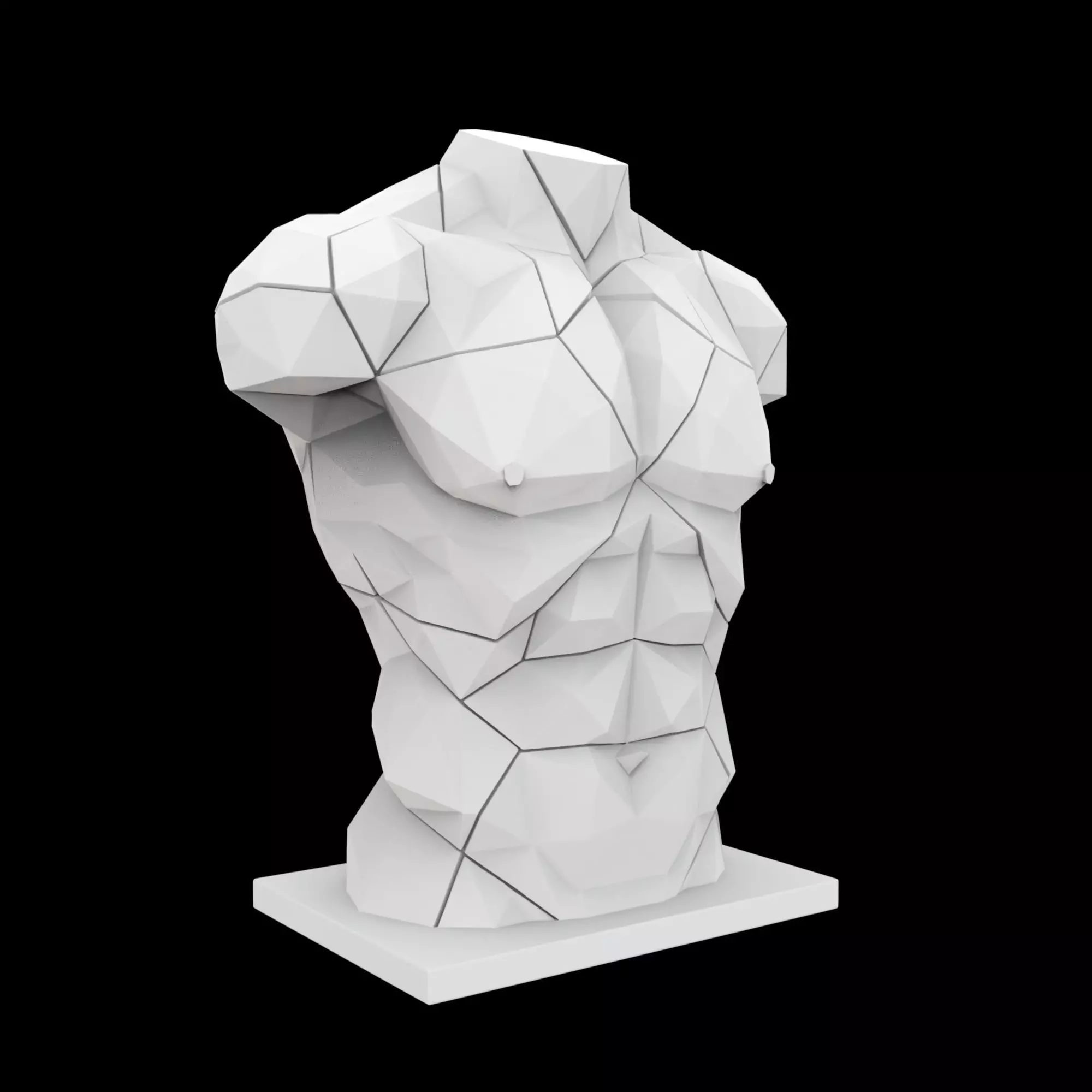 Geometric Human Torso 3D Printable Model 3D print model_6