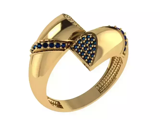 Ready Women Gold Ring STL 3D Models  3D print model