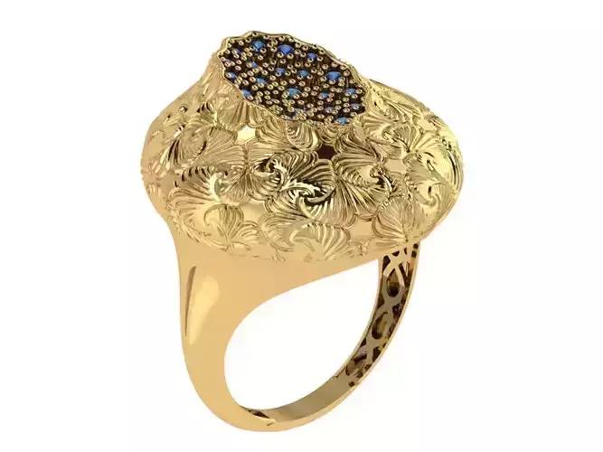 Ready Women Gold Ring STL 3D Models  3D print model