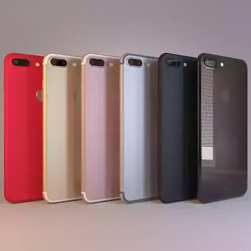 Apple iPhone 7 Plus All 6 Colors 3D model
