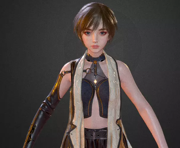 Stylized Male 3D Character Realistic Anime Style Full Body Model Low-poly 3D model_10