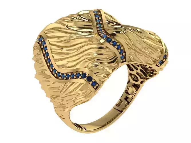 Ready Women Gold Ring STL 3D Models  3D print model