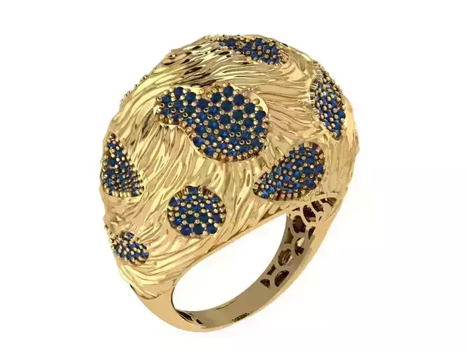 Ready Women Gold Ring STL 3D Models  3D print model