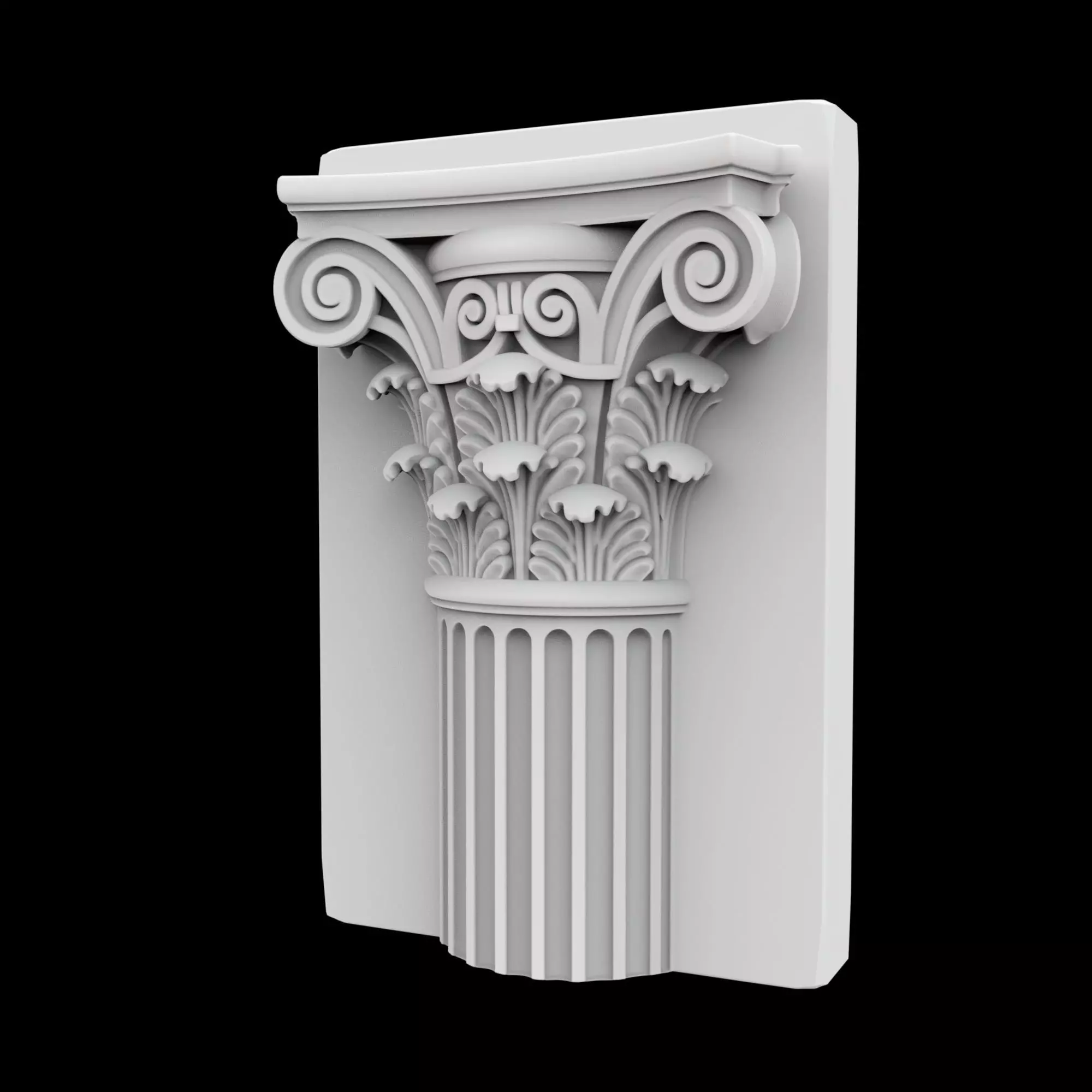 Architectural Column Relief 3D Printable Model 3D print model_1