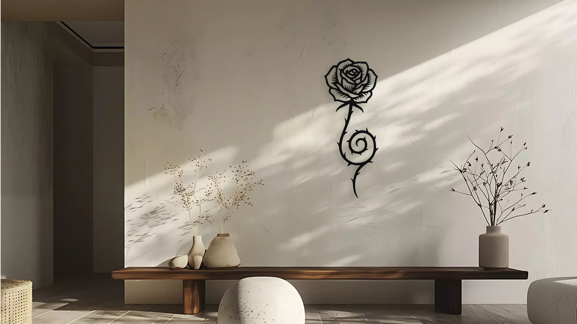 Elegant Rose Wall Decor Art 3D model_0