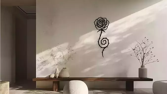 Elegant Rose Wall Decor Art