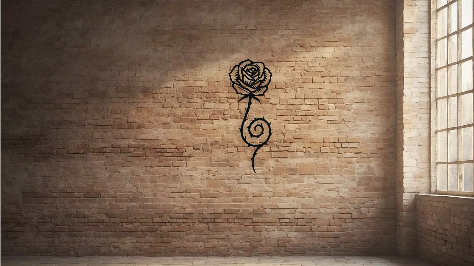 Elegant Rose Wall Decor Art 3D model_2