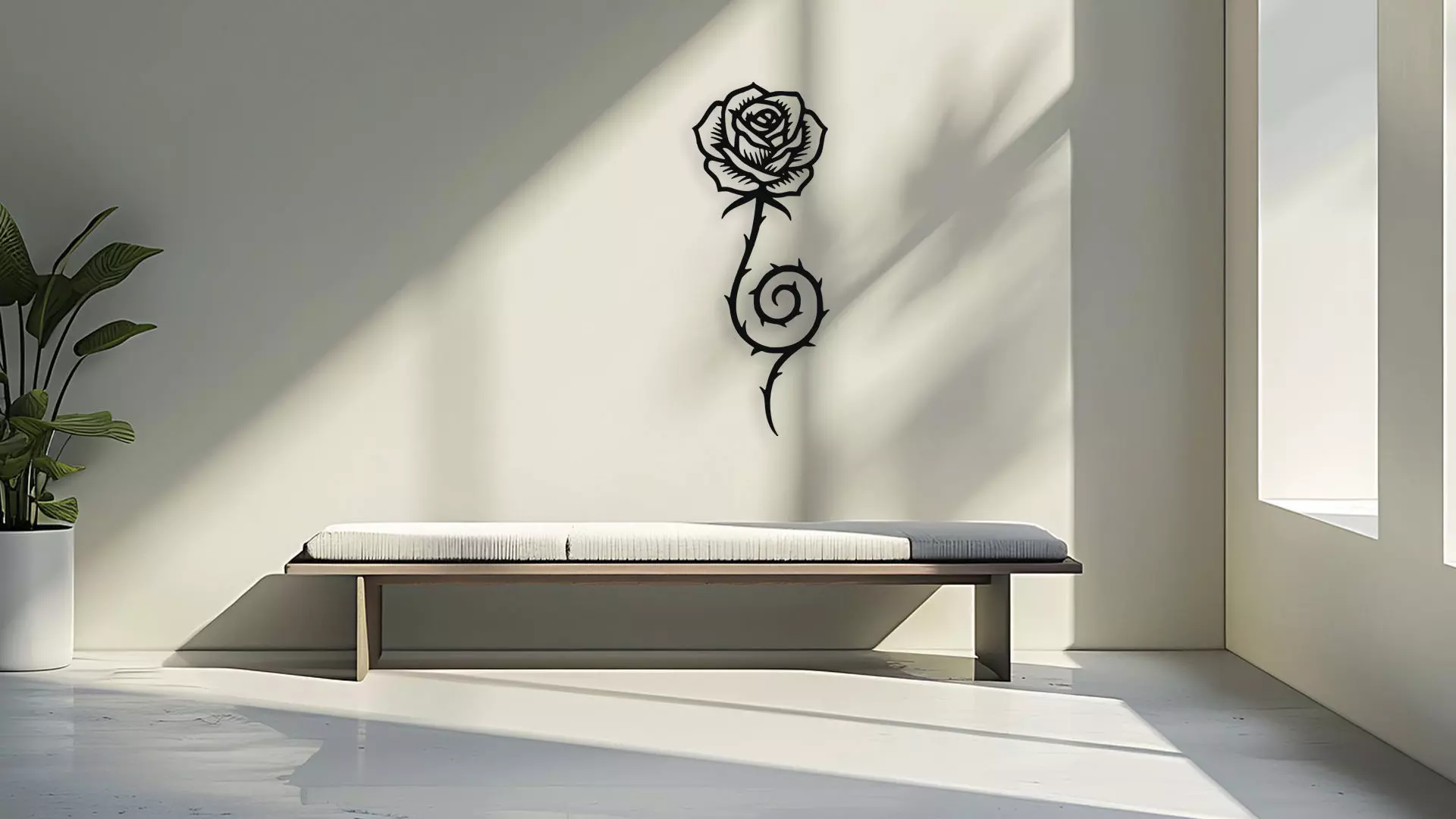 Elegant Rose Wall Decor Art 3D model_3