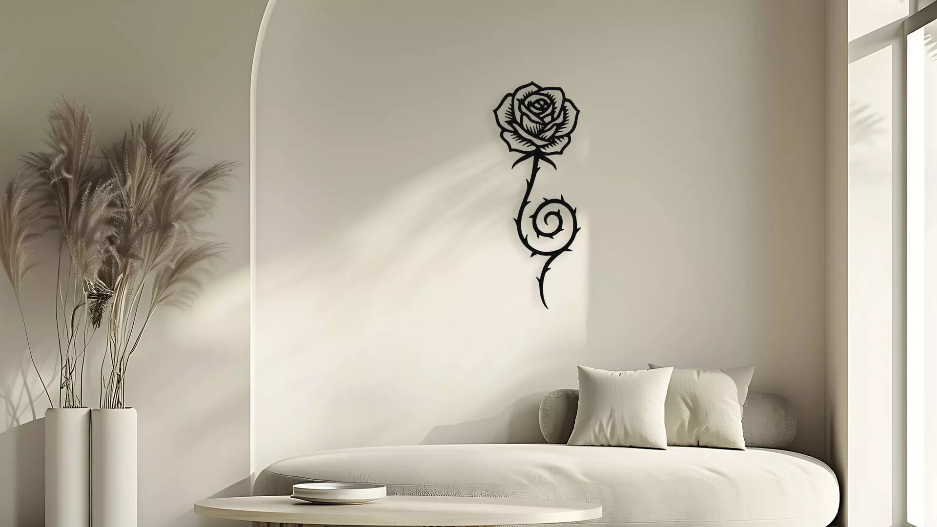 Elegant Rose Wall Decor Art 3D model_5
