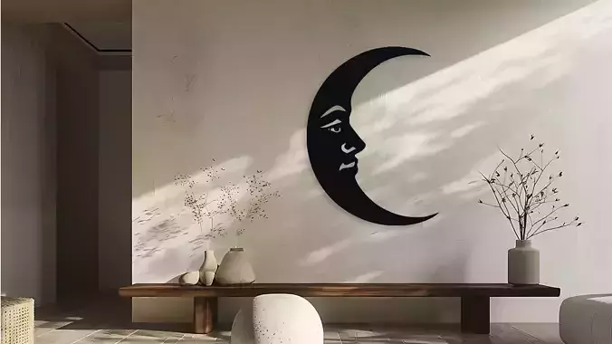 Moon Face Wall Decor Art