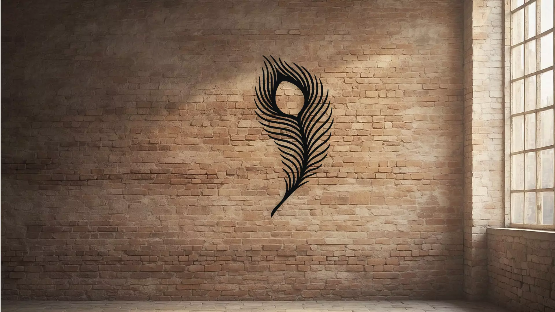 Peacock Feather Wall Decor Art 3D model_2
