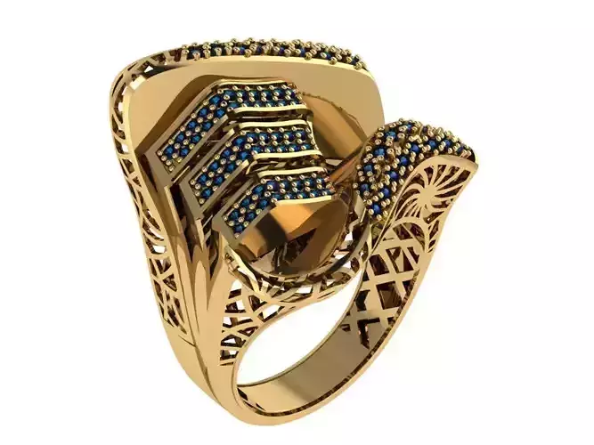 Ready Women Gold Ring STL 3D Models  3D print model
