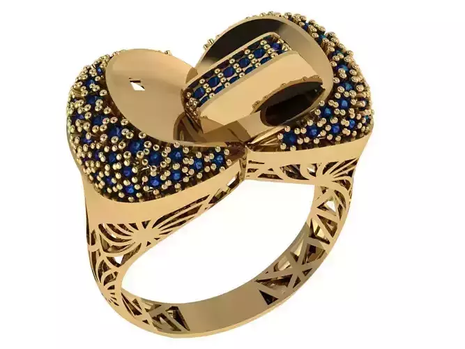 Ready Women Gold Ring STL 3D Models  3D print model