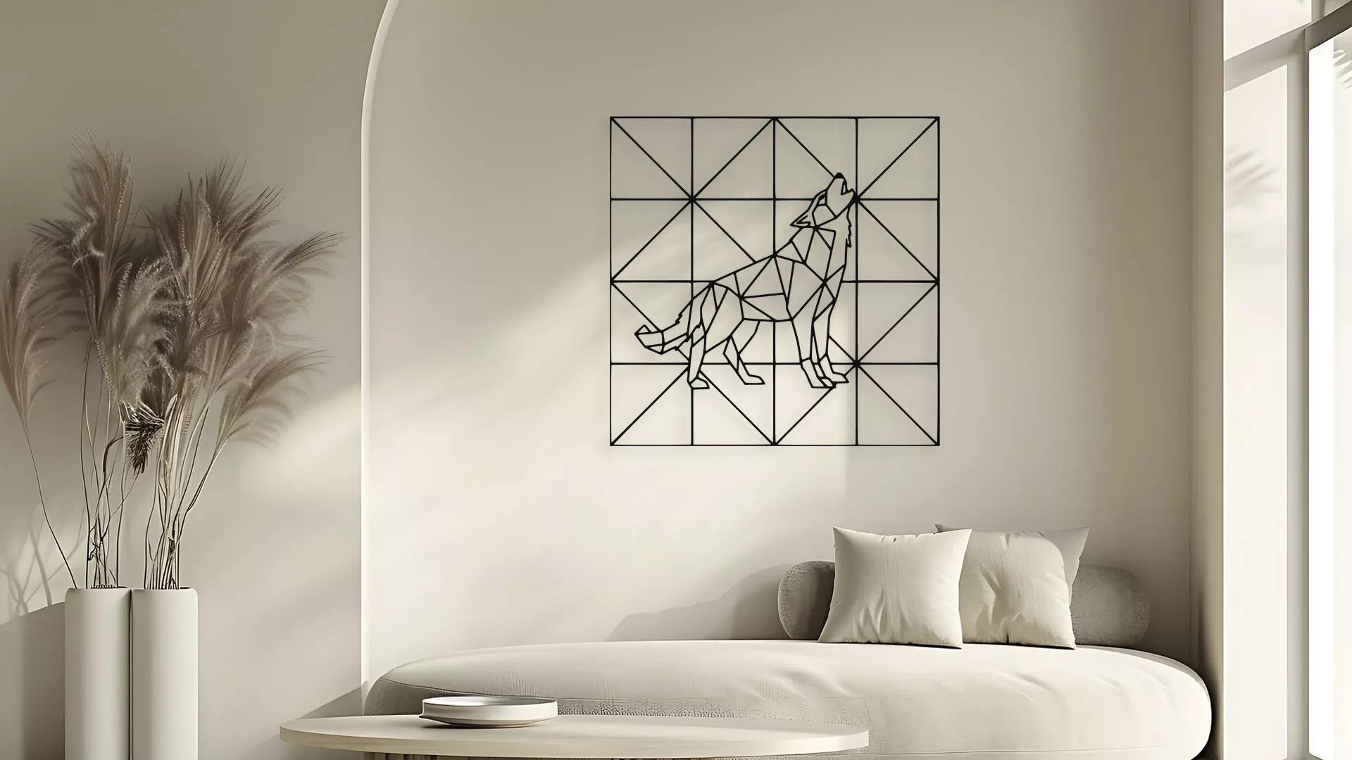 Geometric Wolf Wall Decor Art 3D model_5