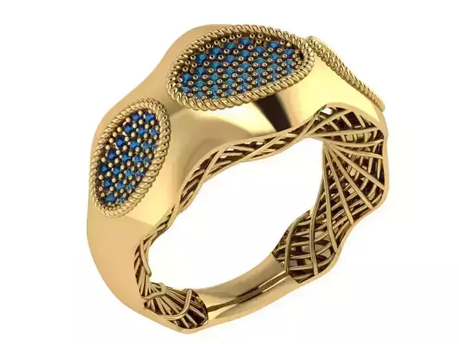 Ready Women Gold Ring STL 3D Models  3D print model