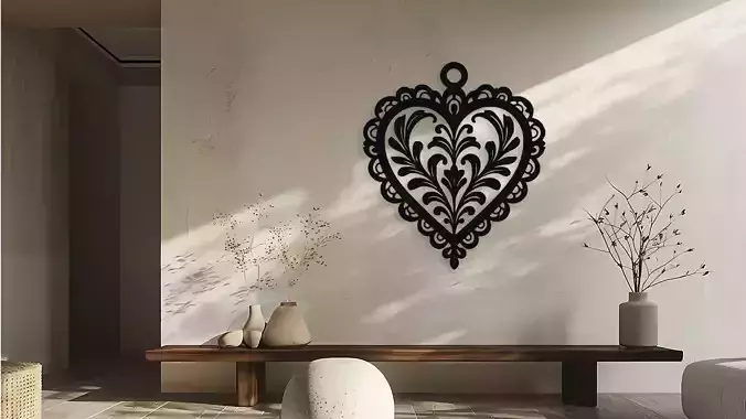 Ornate Heart Wall Decor Art