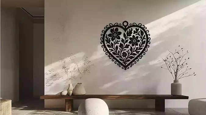 Floral Heart Wall Decor