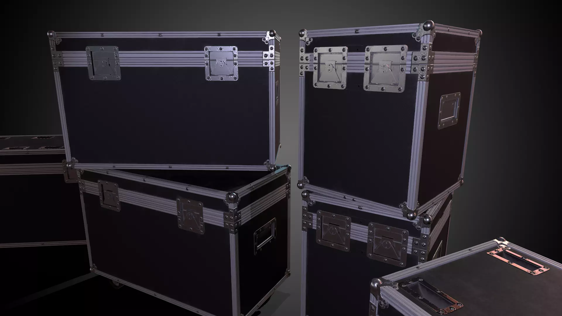 Concert Flight Case Pack Low-poly 3D model