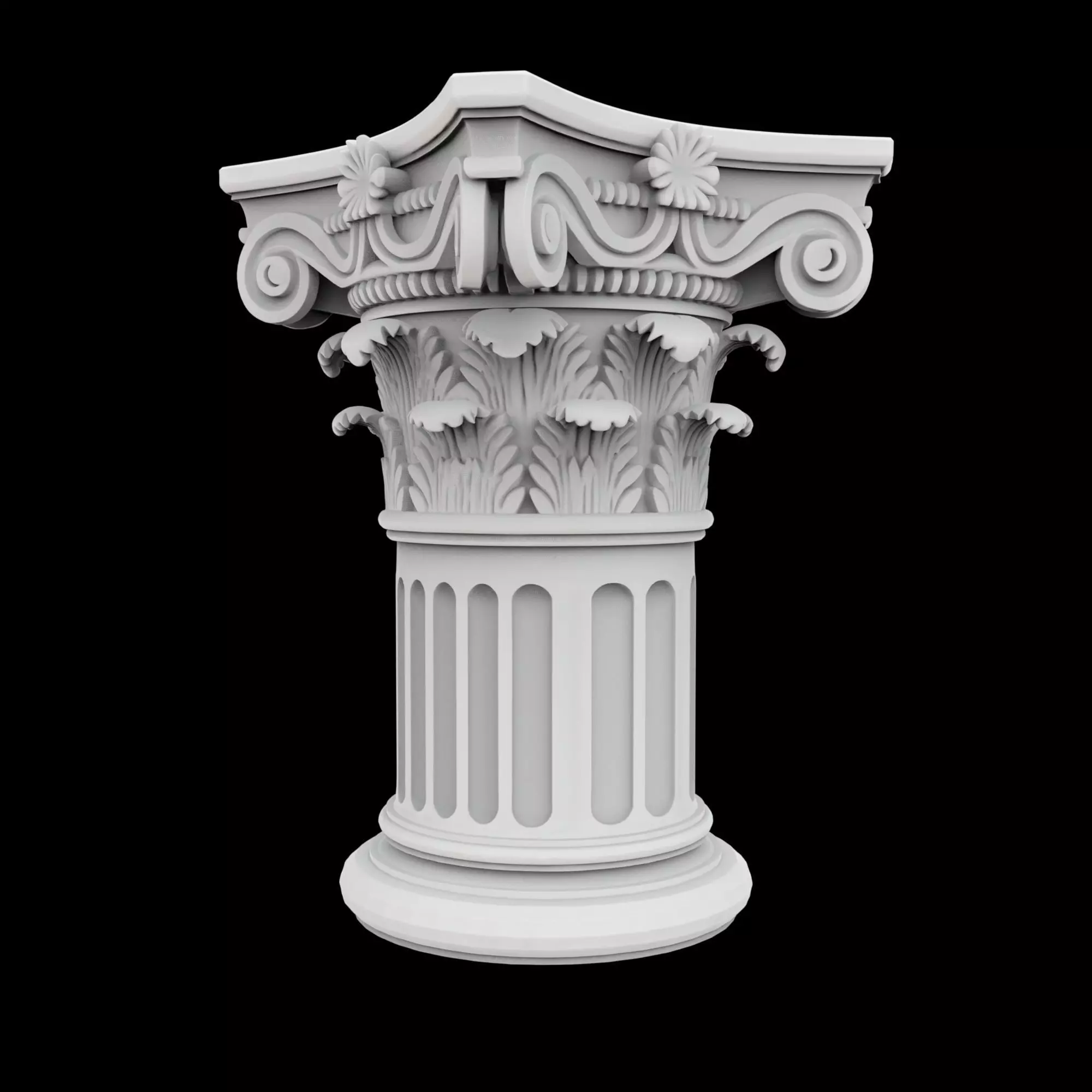 Classical Corinthian Column 3D Printable Model 3D print model
