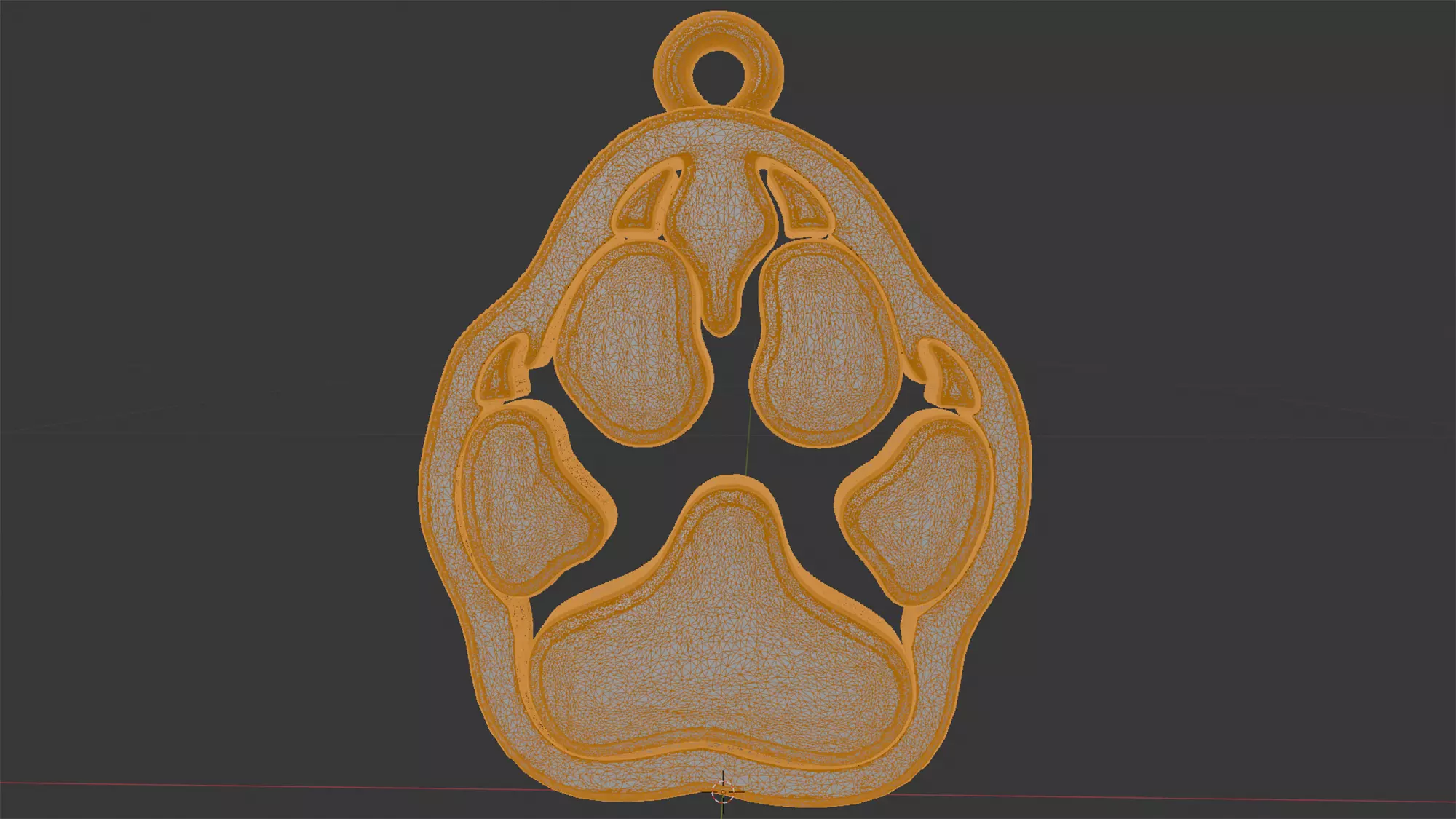 Minimalist Wolf Paw Pendant 3D Printable Model 3D print model_7