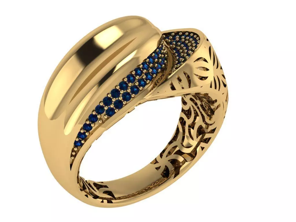Ready Women Gold Ring STL 3D Models  3D print model_0