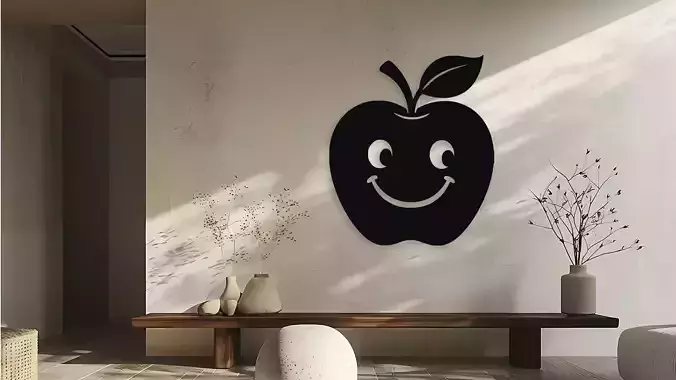 Happy Apple Wall Decor Art