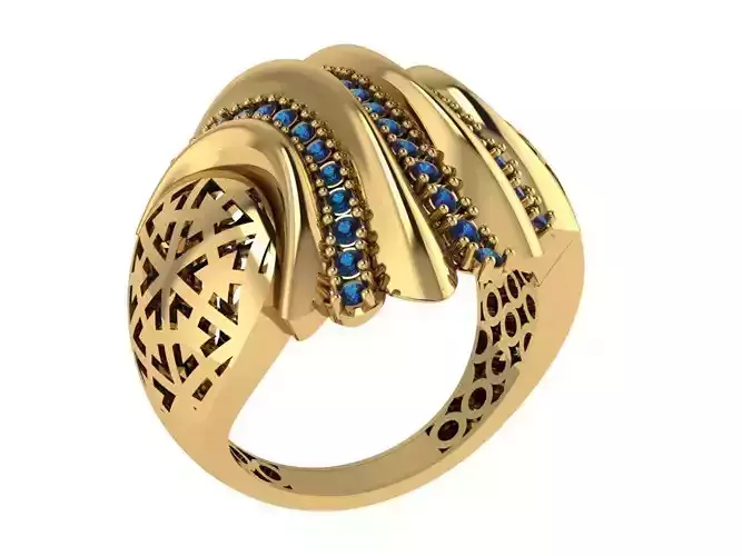 Ready Women Gold Ring STL 3D Models  3D print model