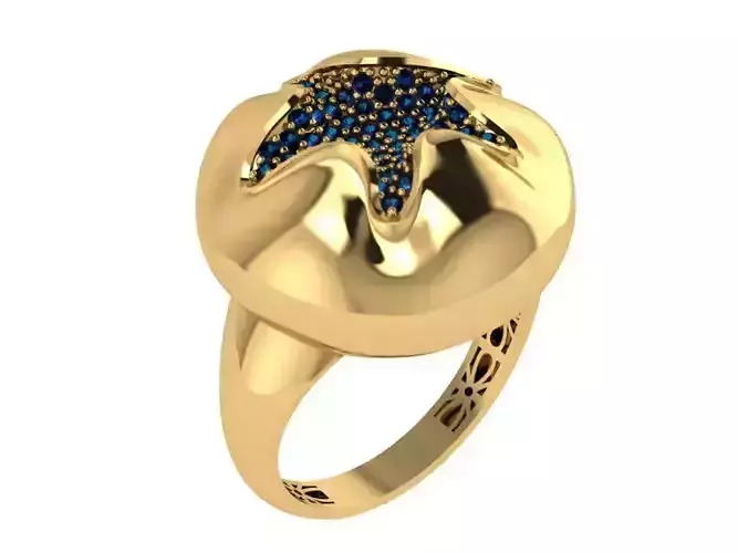 Ready Women Gold Ring STL 3D Models  3D print model