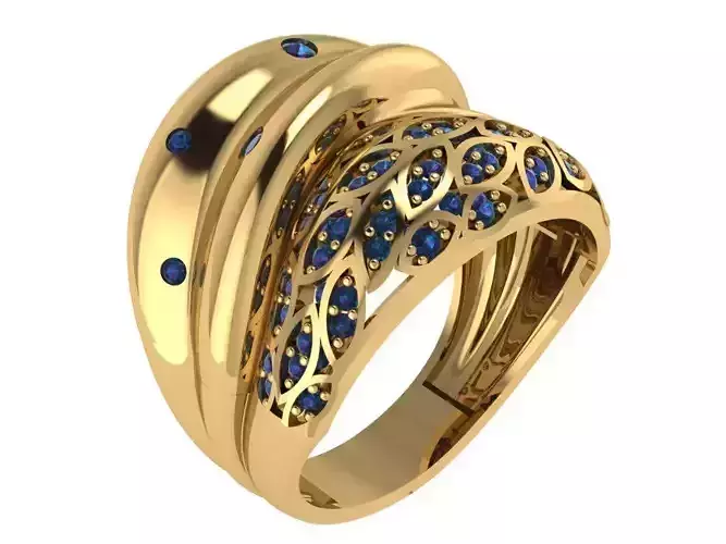 Ready Women Gold Ring STL 3D Models 