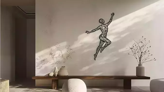 Dynamic Human Figure Wall Decor Art