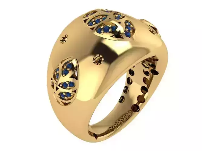 Ready Women Gold Ring STL 3D Models 