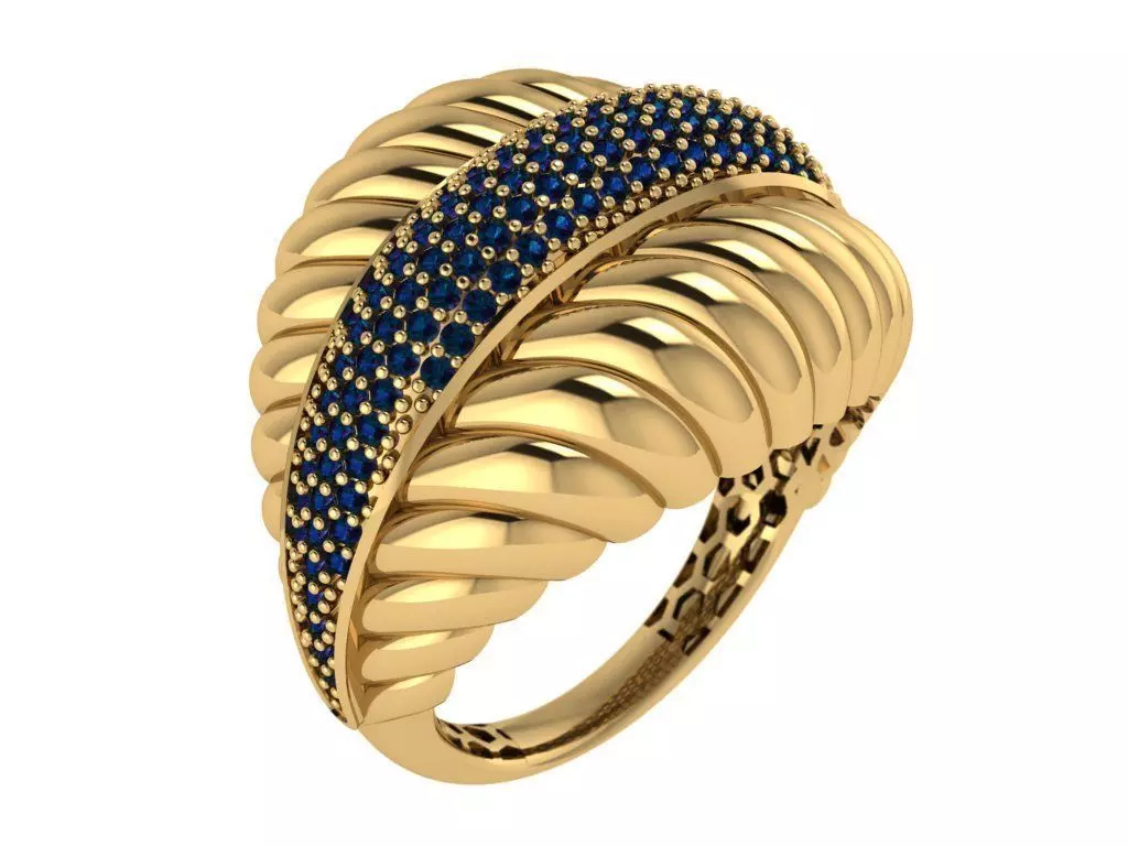 Ready Women Gold Ring STL 3D Models  3D print model_0