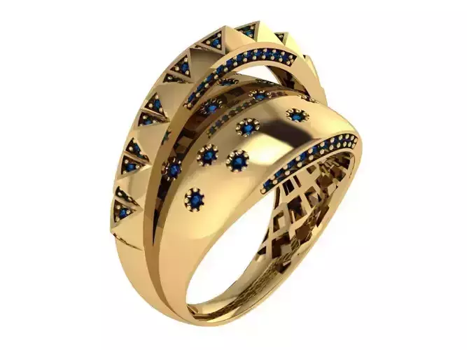 Ready Women Gold Ring STL 3D Models  3D print model