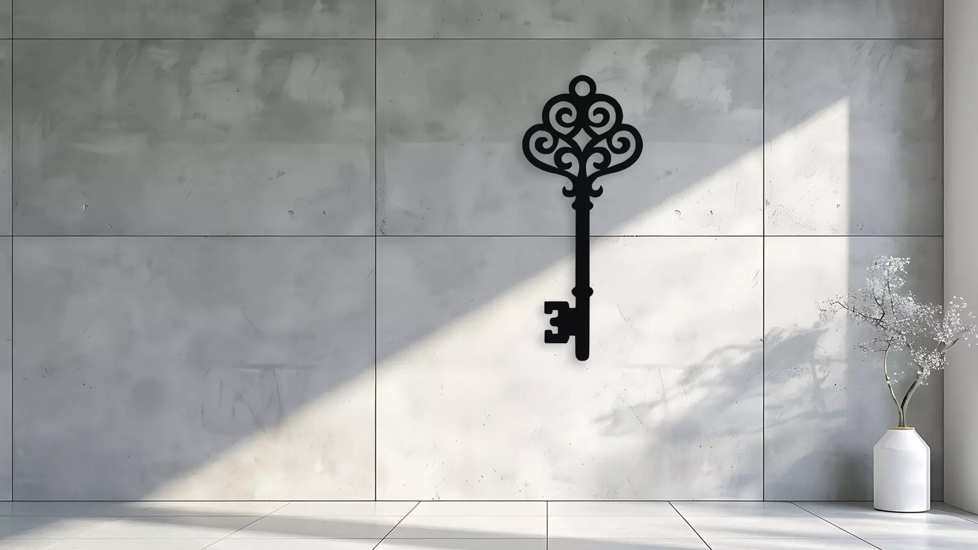 Ornate Skeleton Key Wall Decor Art 3D model_1