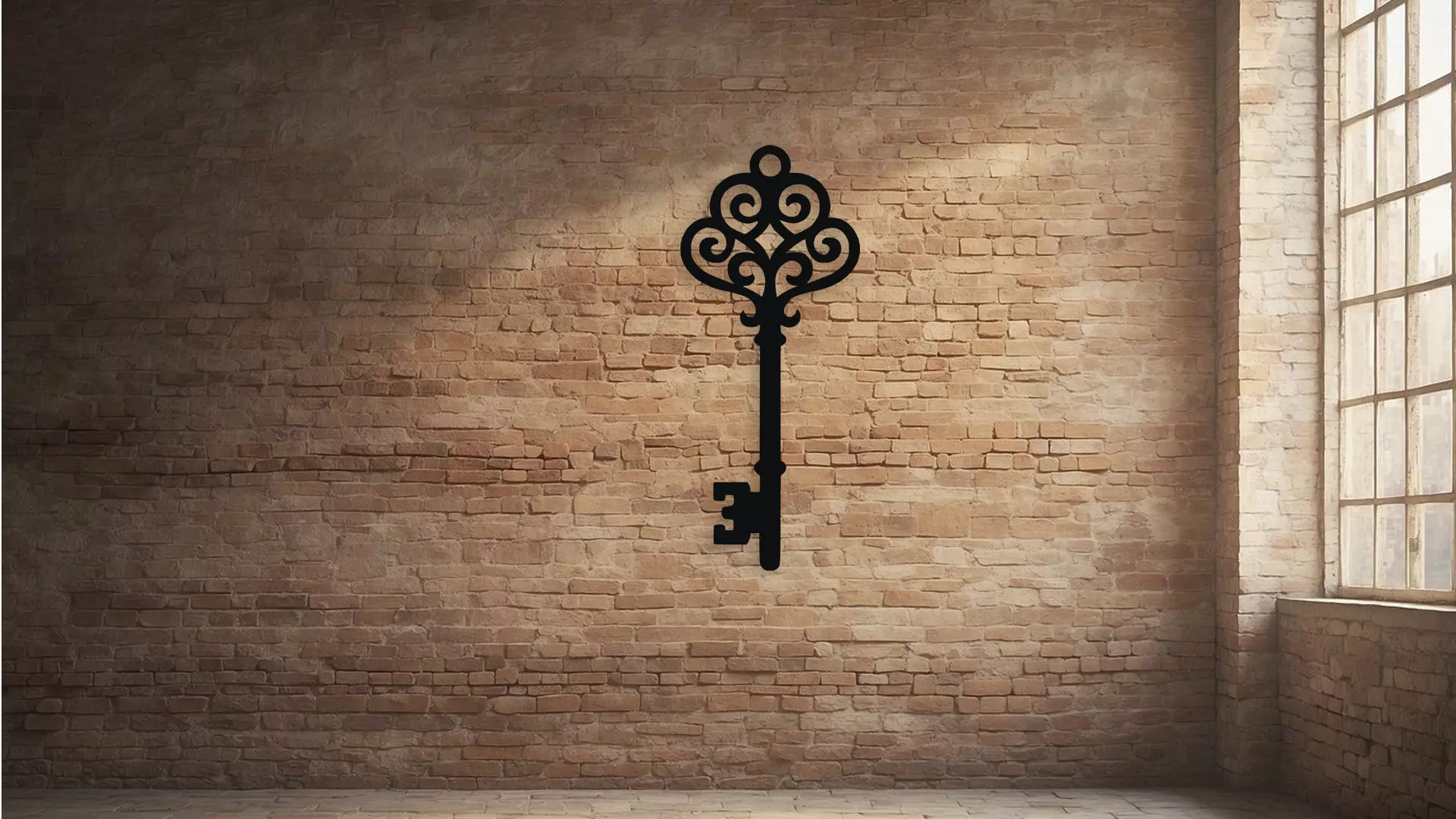 Ornate Skeleton Key Wall Decor Art 3D model_2